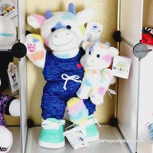 Build-A-Bear Splatter Cow & Mini Beans Cow Easter Spots Pastel Build A Bear